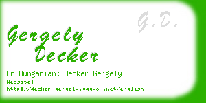 gergely decker business card